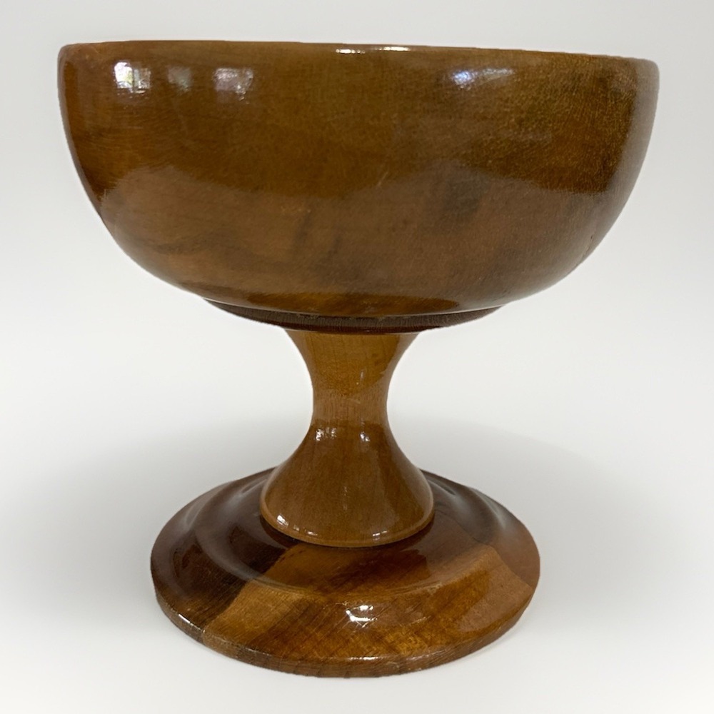Myrtlewood Pedestal Bowl 5.5"x 5.5"x 2" Vintage Oregon Hand Crafted Beautiful